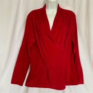 100% Red Silk Nordstrom Size 6 shirt